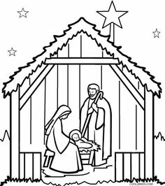 Coloring, Scene and Nativity