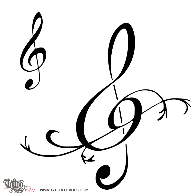 Treble Clef Star Tattoo Stencil | Fresh 2017 Tattoos Ideas
