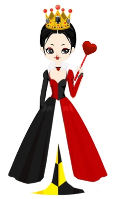 Queen of hearts playing card clipart