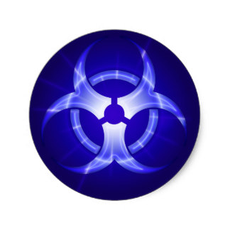 Blue Biohazard Symbol Stickers | Zazzle