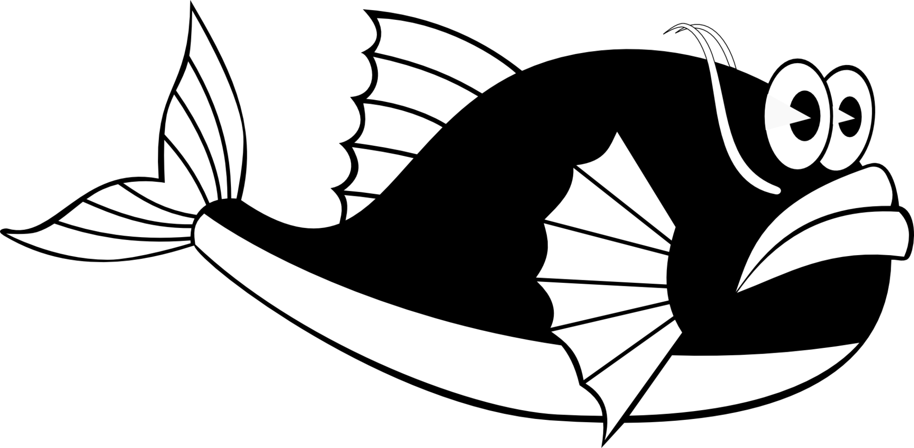 Fish Black And White Drawing Clipart - Free to use Clip Art Resource