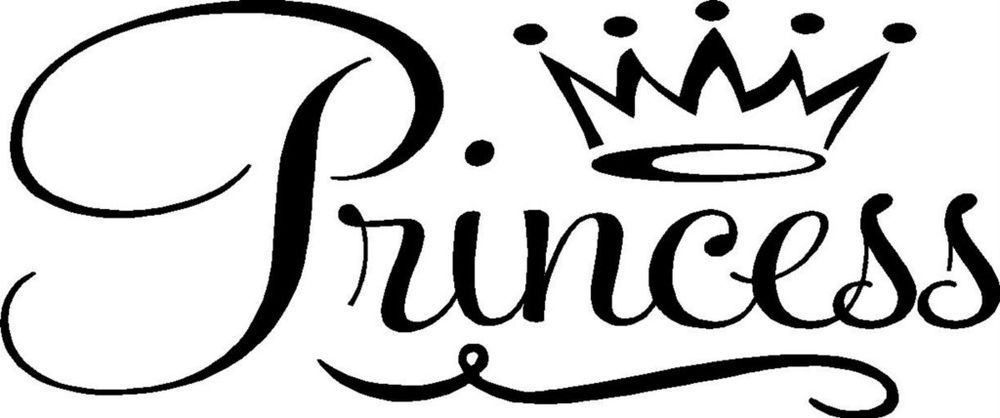 Princess With Crown Girls Bedroom Wall Vinyl Decal Sticker Letters ...