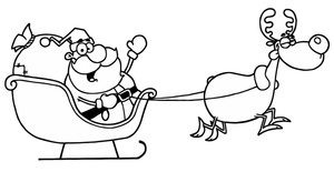 Clipart santa and reindeer