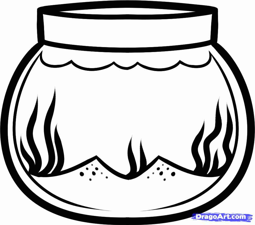 Fish tank clipart to color