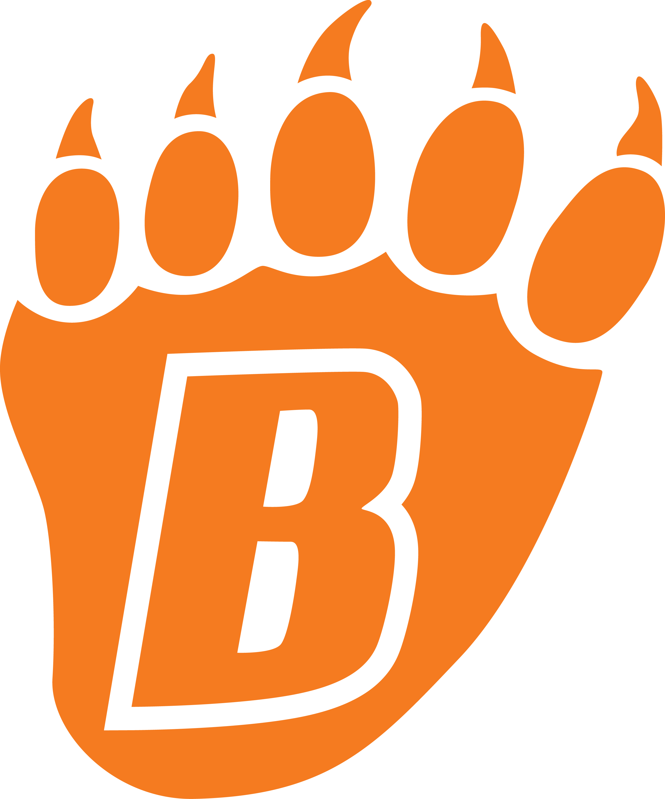 Orange Paw Print Clipart