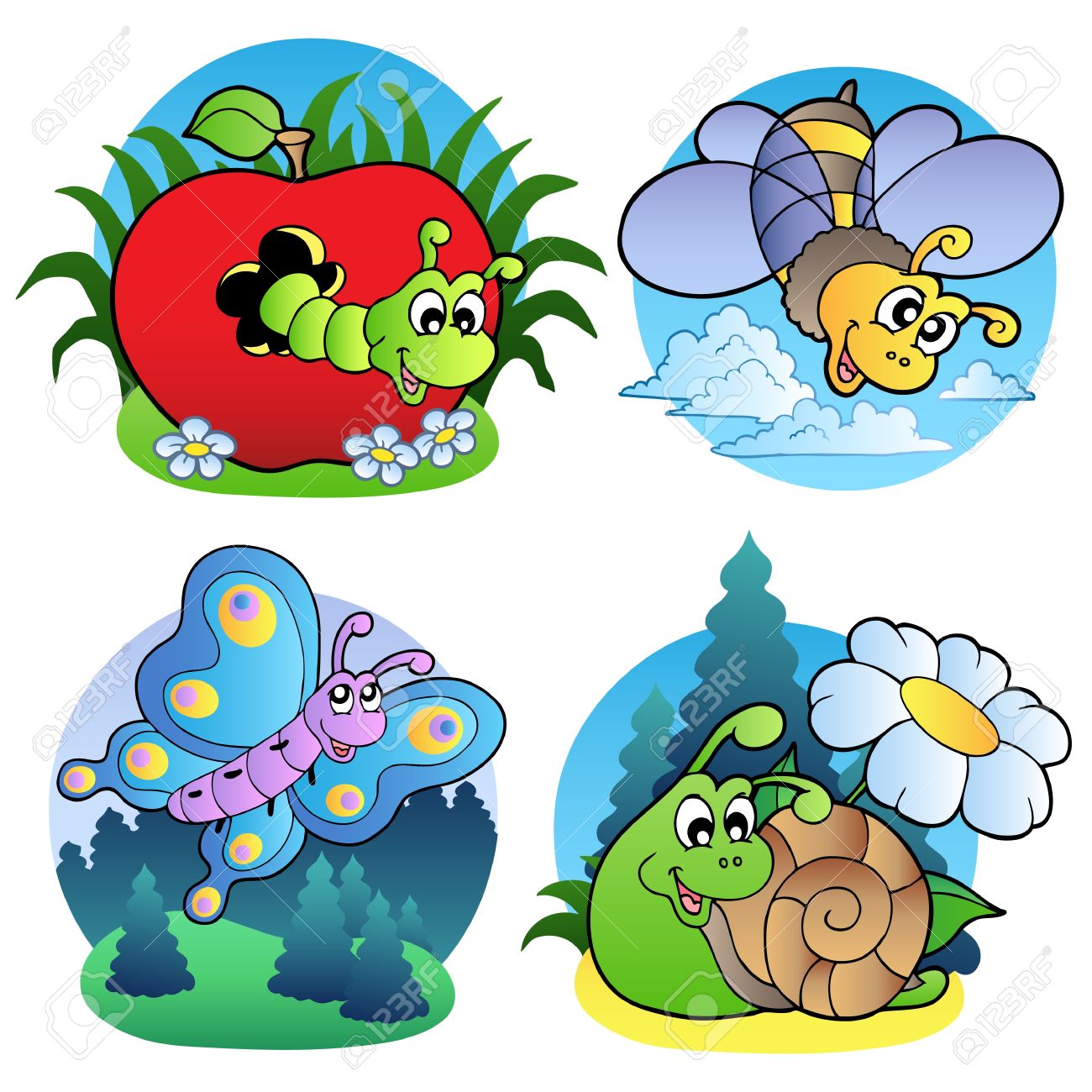 Cartoon insects clipart