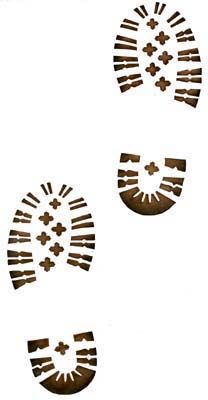 Muddy shoe print clipart