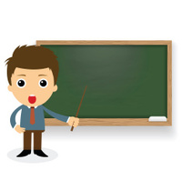 Cartoon Professor With Blackboard stock photos - FreeImages.com