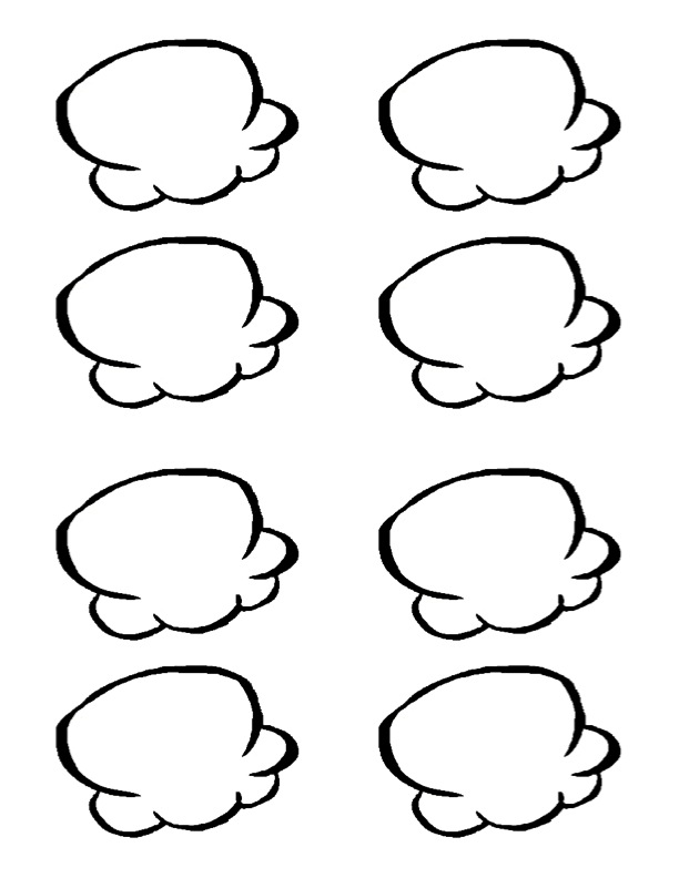 Popcorn Kernels Outline Clipart