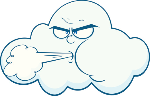 Cloud blowing wind clip art