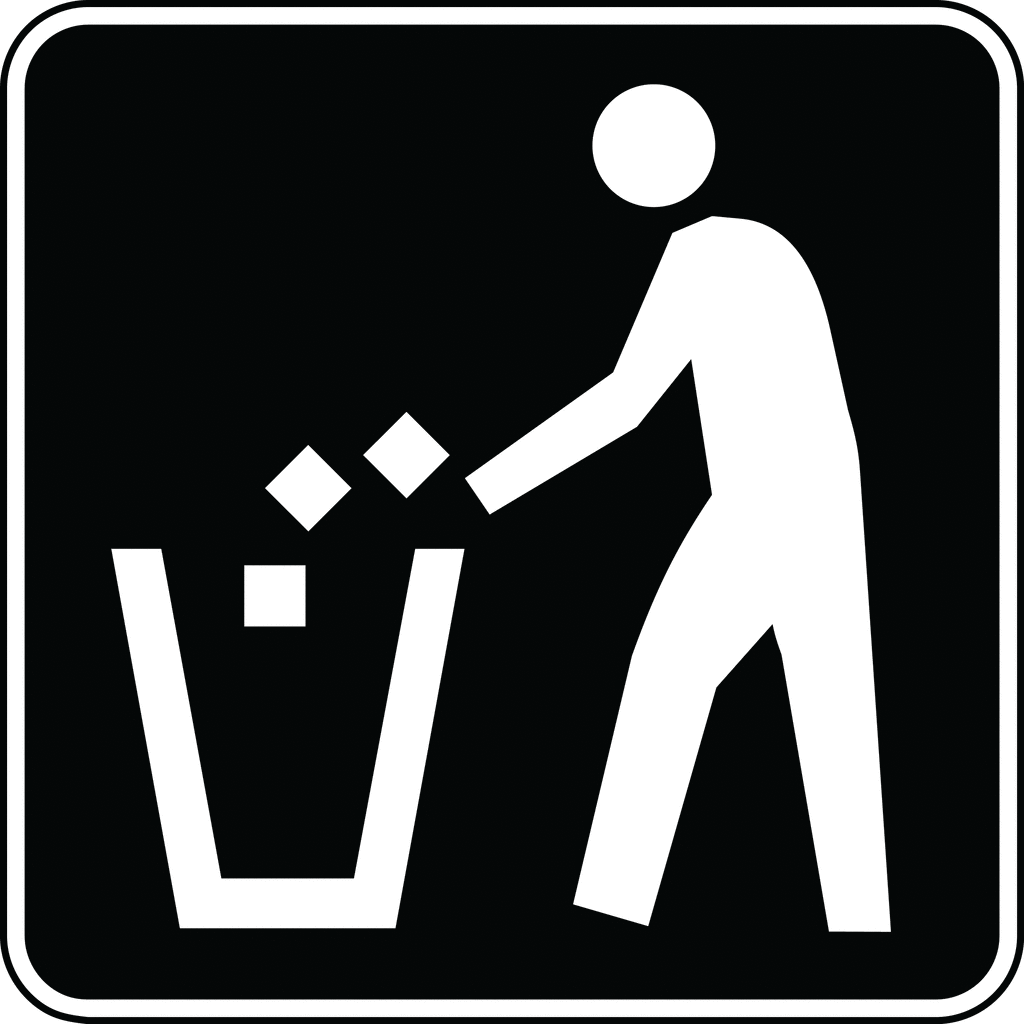 Litter Container, Black and White | ClipArt ETC