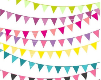 Items similar to Green and Blue Party Bunting Clip Art with owls ...