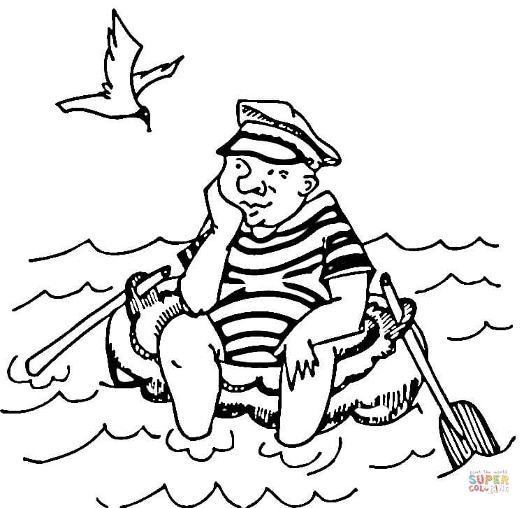 Bored Sailor coloring page | Free Printable Coloring Pages