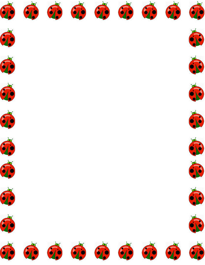 free ladybugs border stationery, free printable ladybugs border ...