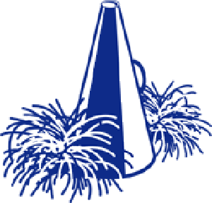 Megaphone with pom poms clipart