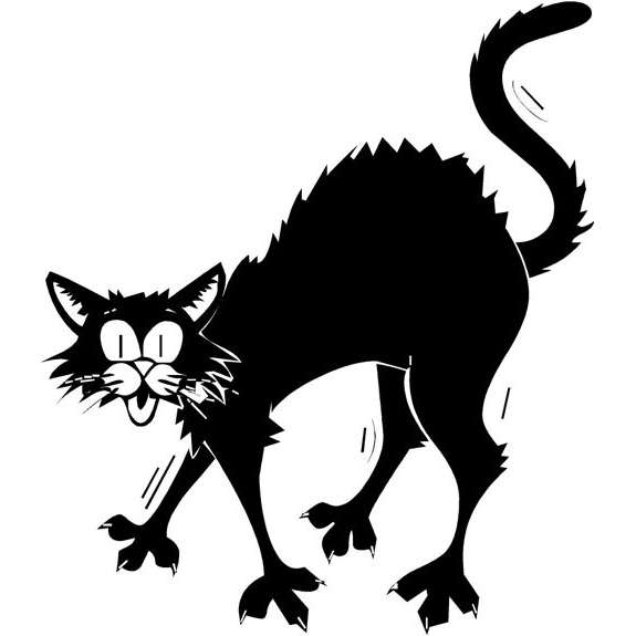 Scared Black Cat Clipart