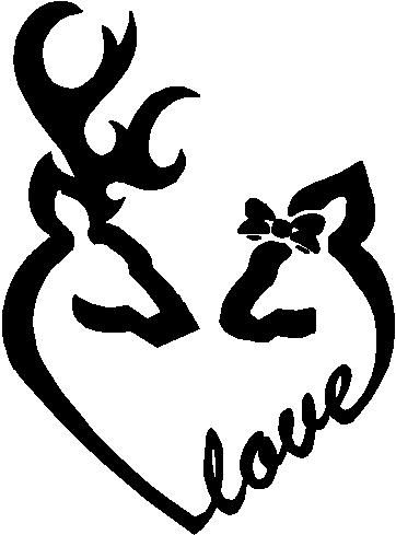 Heart shaped deer head clipart