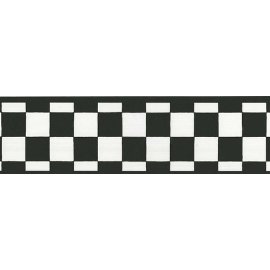 York 3.5 Inch Wide Black &amp; White Check Checkered NASCAR Cars ...