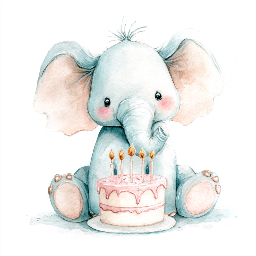 Birthday Elephant 5 Years Old