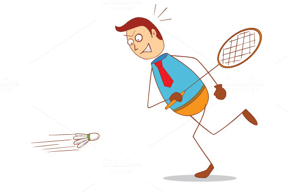 Gambar Kartun Main Badminton Â» Designtube - Creative Design Content