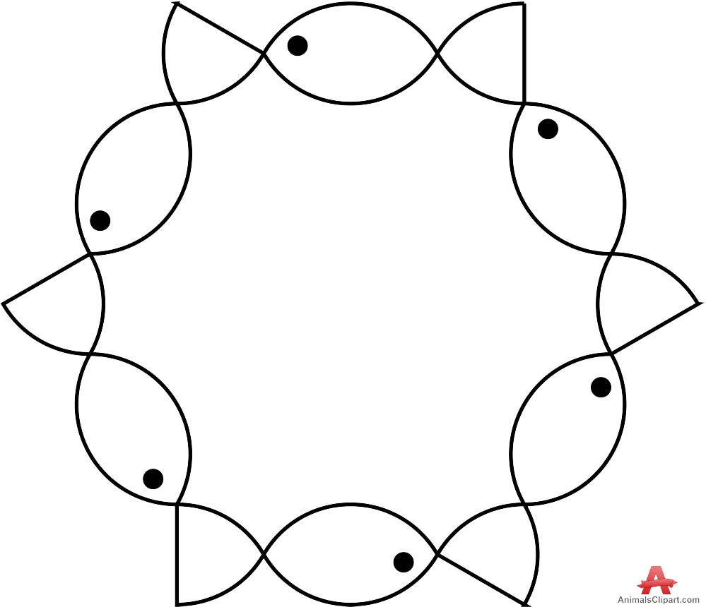 Fish Outline Frame and Border Design | Free Clipart Design Download