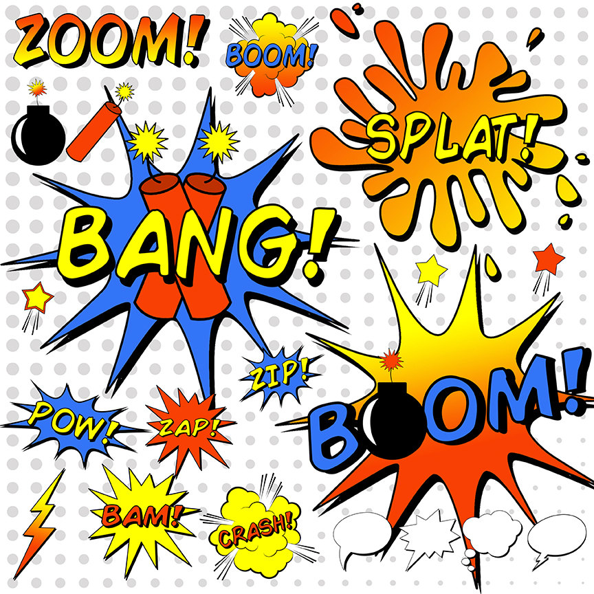 SuperHero Clipart Comic Book Clipart Comic by TheArtBoxDesigns