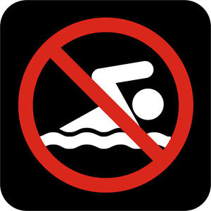 No Swimming International Symbol Vinyl Sticker Window Wall Car ...