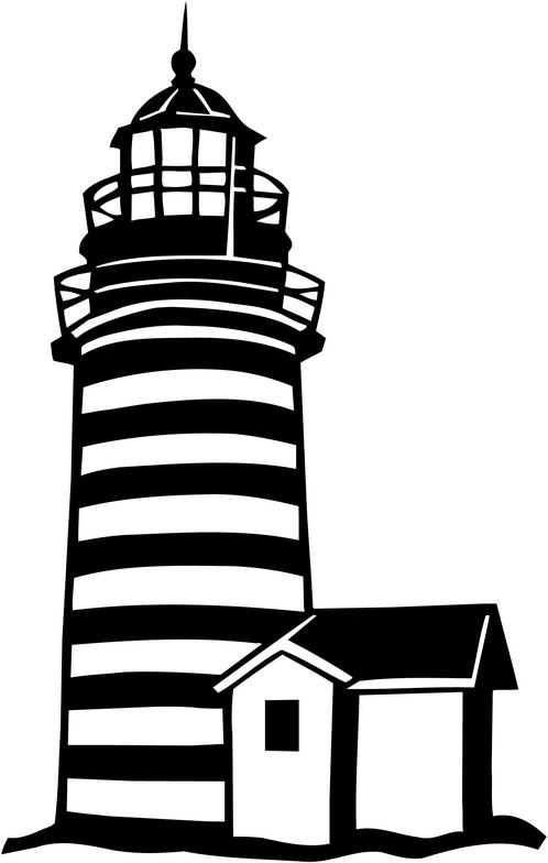 Lighthouse Clipart Black And White