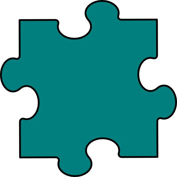 Aqua Puzzle Piece Clip Art - vector clip art online ...