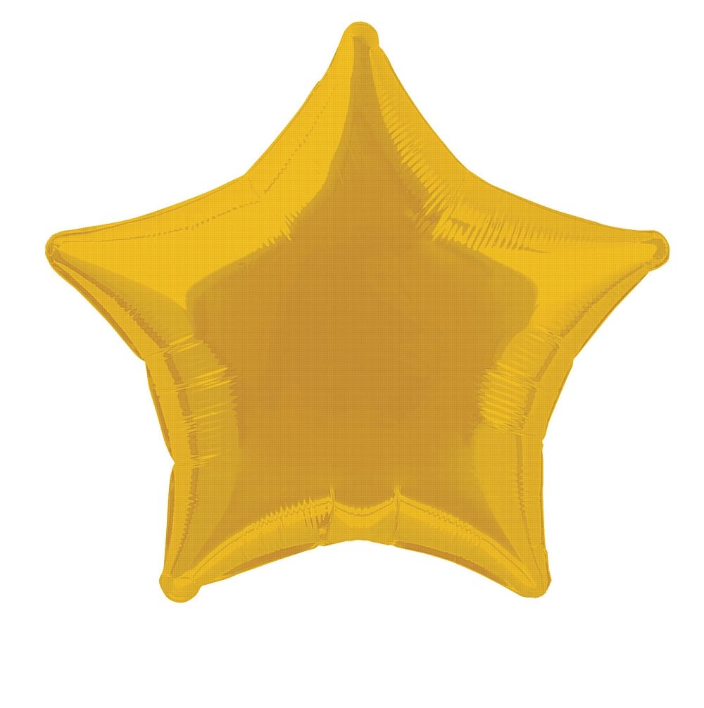 Gold star foil balloon 19" - Mardi Gras Carnival