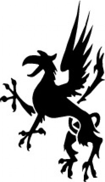 Full dragon lateral silhouette | Download free Vector