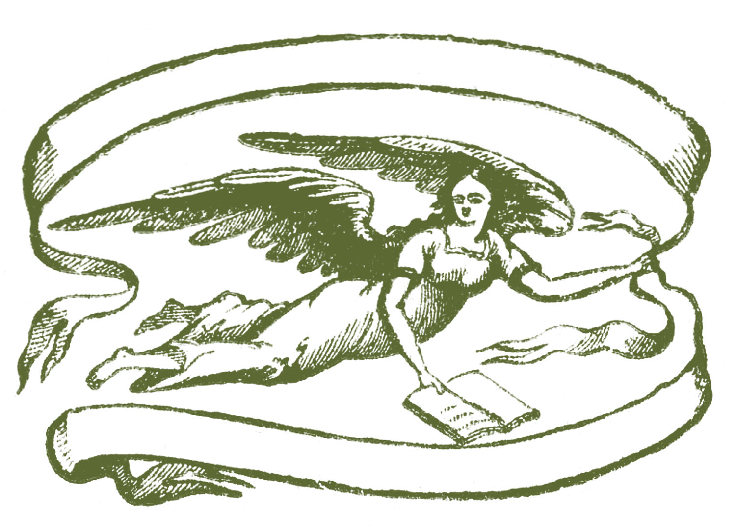 Vintage Advertising Clip Art - Angel with Banner - The Graphics Fairy