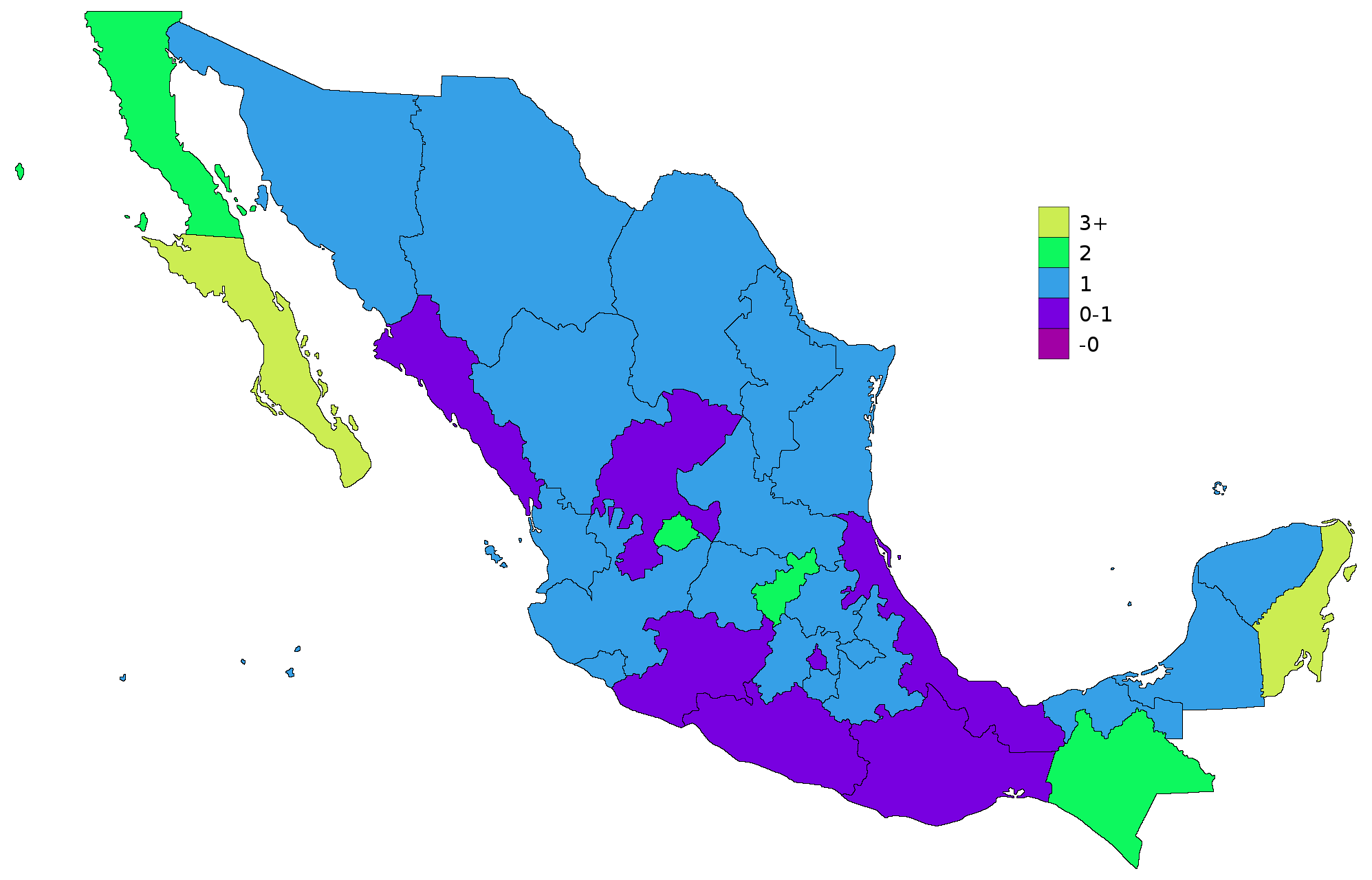 List of Mexican states by population growth rate