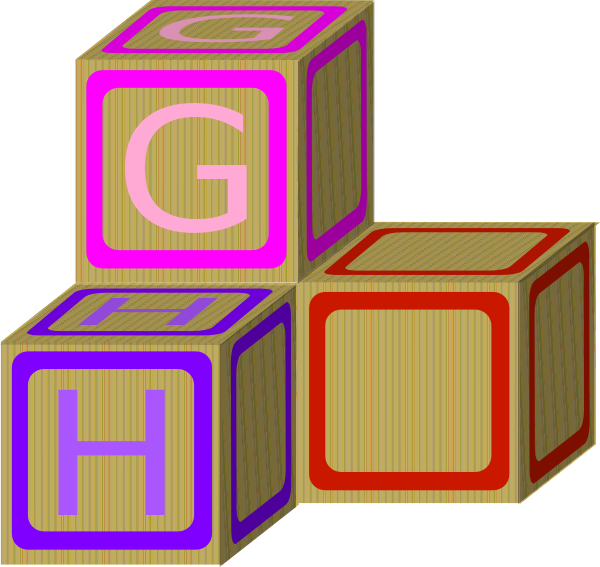 Baby Blocks Pink clip art - vector clip art online, royalty free ...