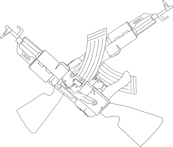 Crossing Ak47 clip art - vector clip art online, royalty free ...