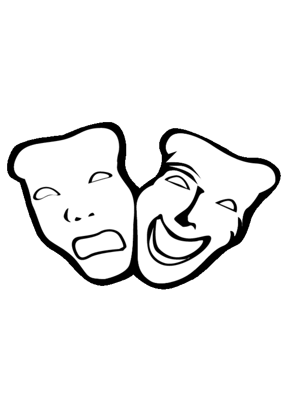 eps 7 drama masks printable coloring in pages for kids - number ...