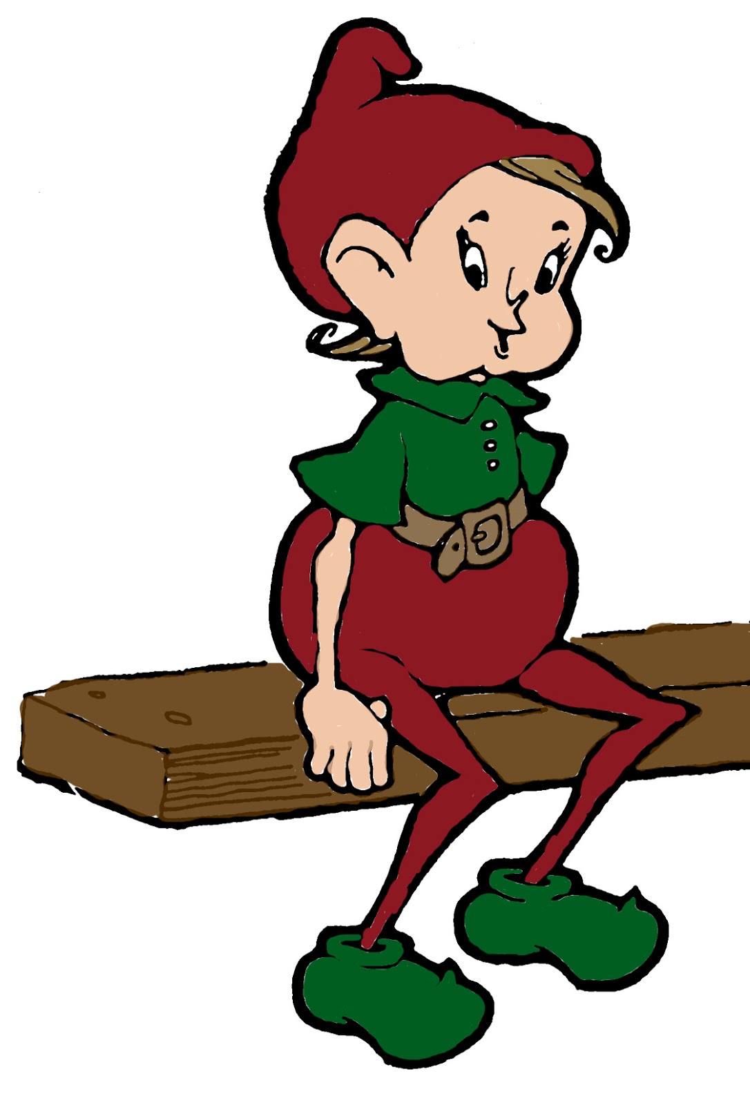 Elf on the Shelf - Vintage Christmas Image - The Graphics Fairy