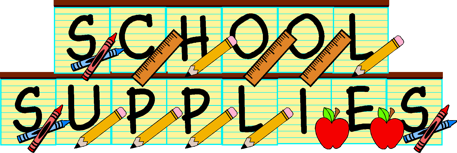 School Supplies Drive Clipart