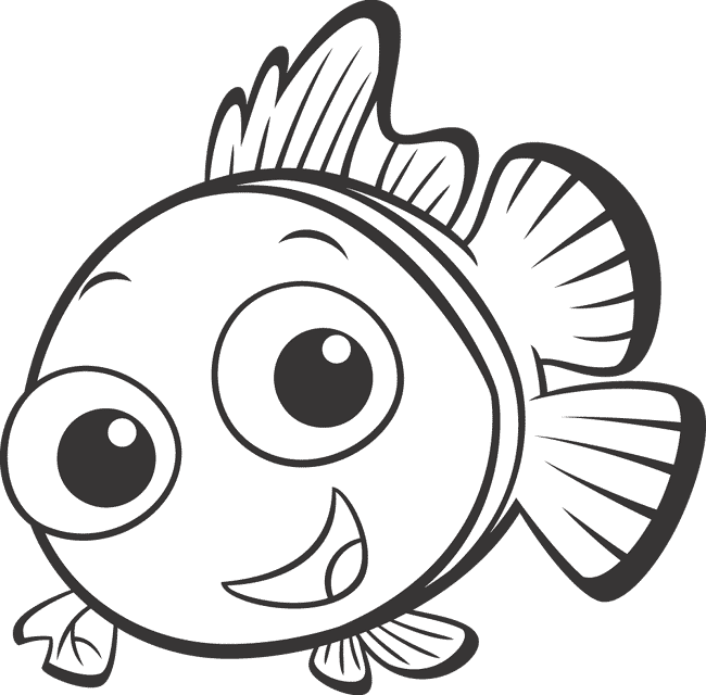 Finding Nemo Clip Art Black And White - Free ...