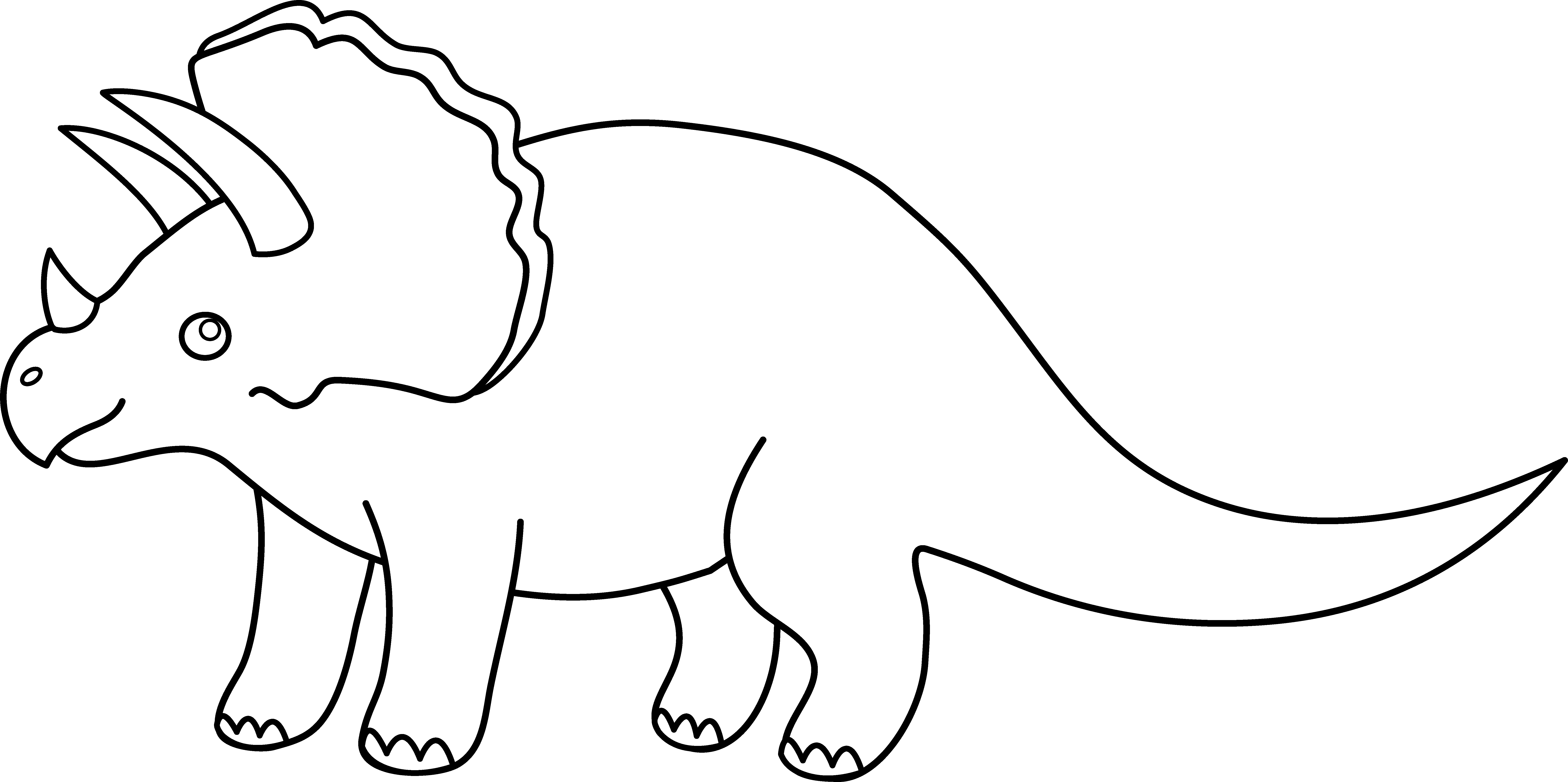 Cute Dinosaur Clipart Black And White - Free ...