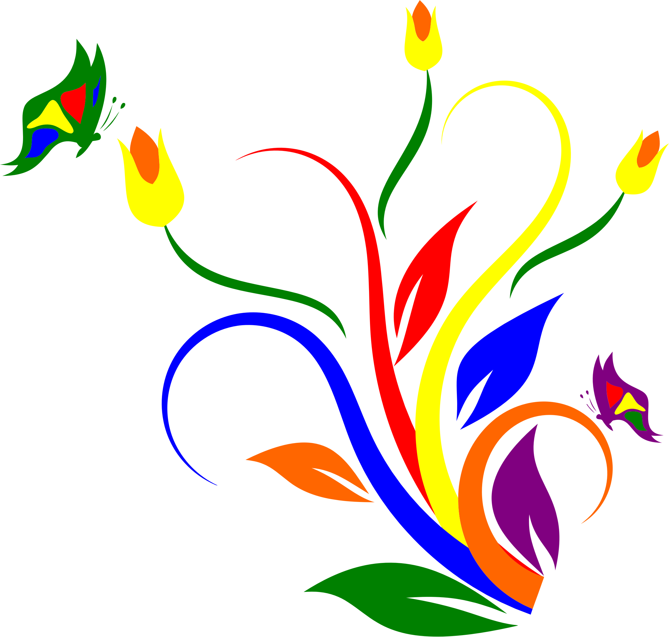 Clipart flower butterfly
