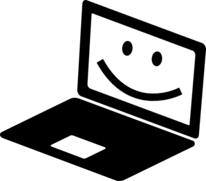 Happy laptop clipart