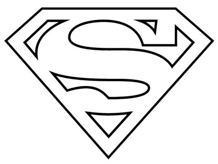Superman logo clipart black and white