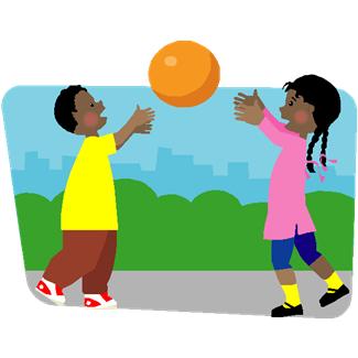 Kids Playing Outside Clip Art