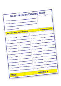 Auction bid sheets