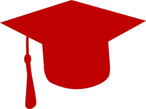 Maroon graduation cap clipart
