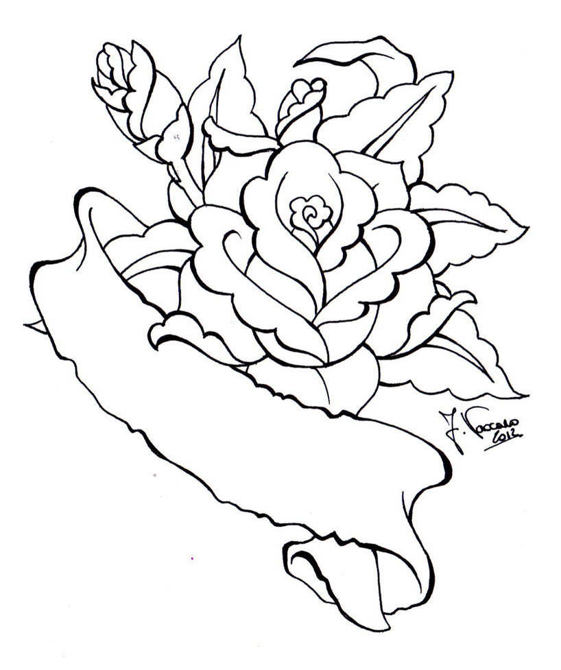 Rose Line Art