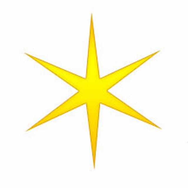 Gold six sided star clipart