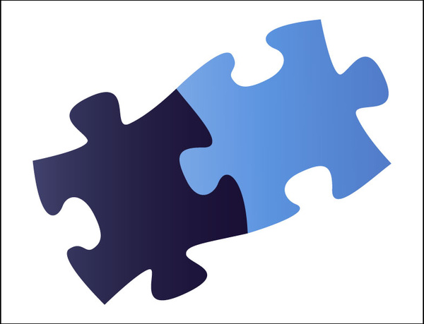 A two piece jigsaw Free vector in Adobe Illustrator ai ( .ai ...