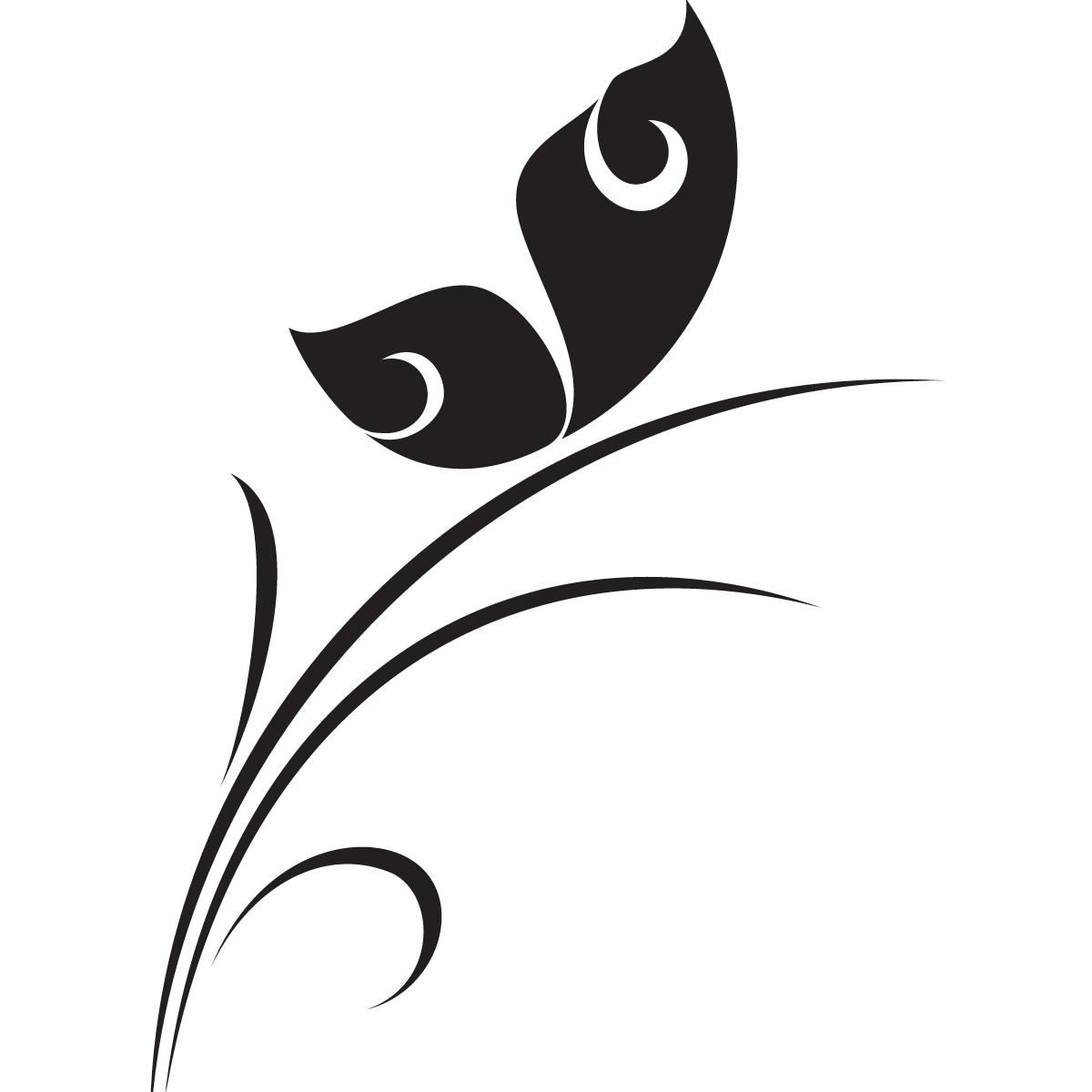 Delicate Flower Floral Pattern Wall Art Sticker Wall Decal ...